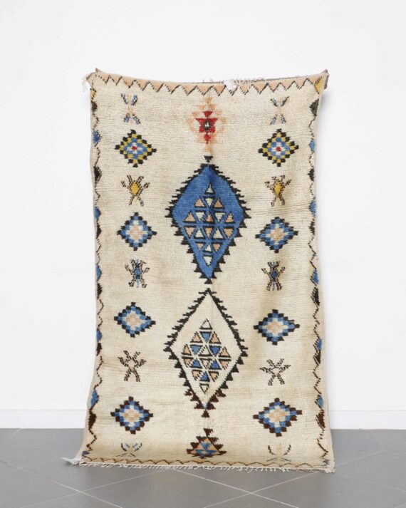 Vintage Azilal Rug 7.2x4.1 Ft handmade in Morocco