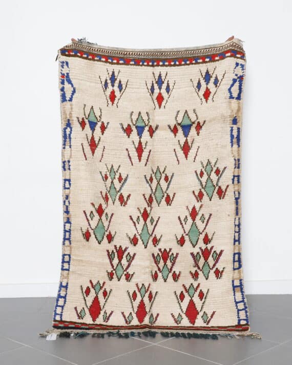 Azilal Soft Rug Vintage 6.3x4.0 Ft handmade in Morocco
