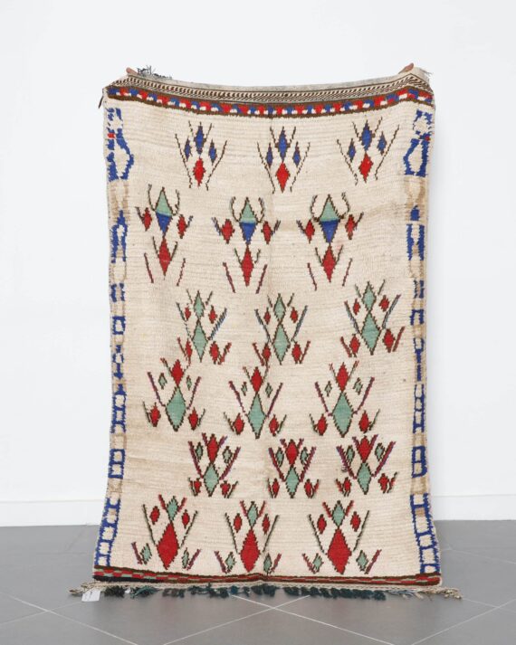 Azilal Soft Rug Vintage 6.3x4.0 Ft handmade in Morocco