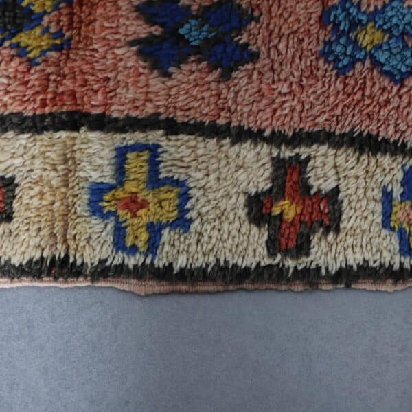 Faded Red Azilal Rug 7.7x3.5 ft – Handcrafted Vintage Wool - Image 4