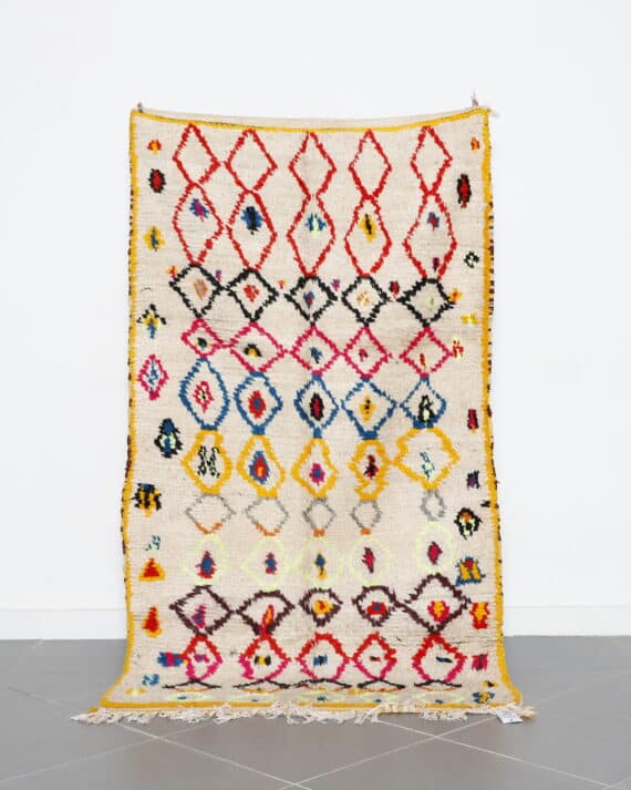 Azilal Colorful Rug 6.8x3.8 Ft handmade in Morocco