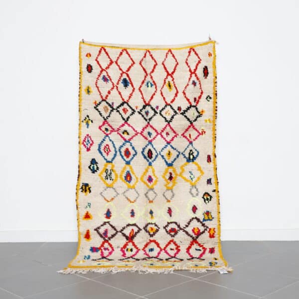 Azilal Colorful Rug 6.8x3.8 Ft handmade in Morocco
