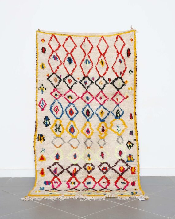 Azilal Colorful Rug 6.8x3.8 Ft handmade in Morocco