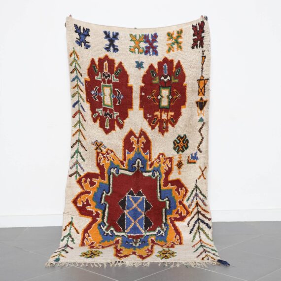 Marmoucha Rug Vintage 7.3x3.8 Ft handmade in Morocco