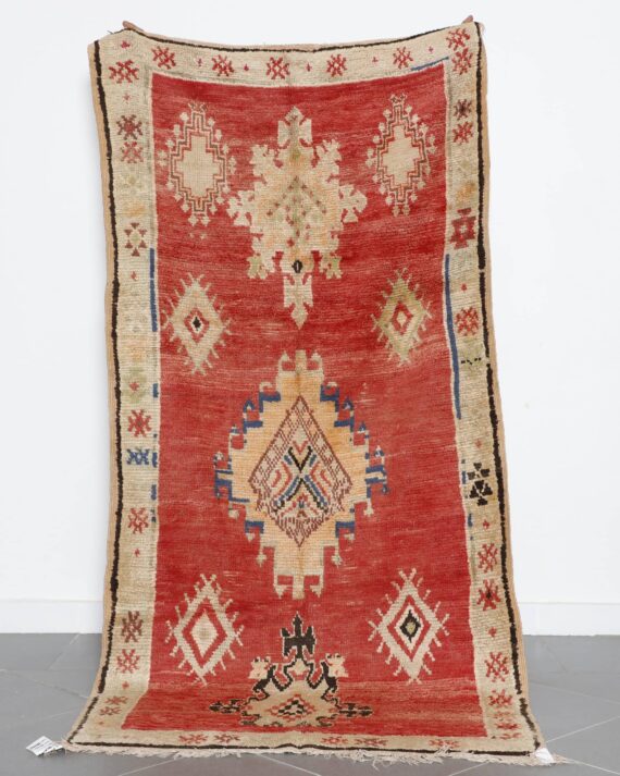 Telouet Vintage Rug 7.9x3.8 Ft handcrafted in Morocco
