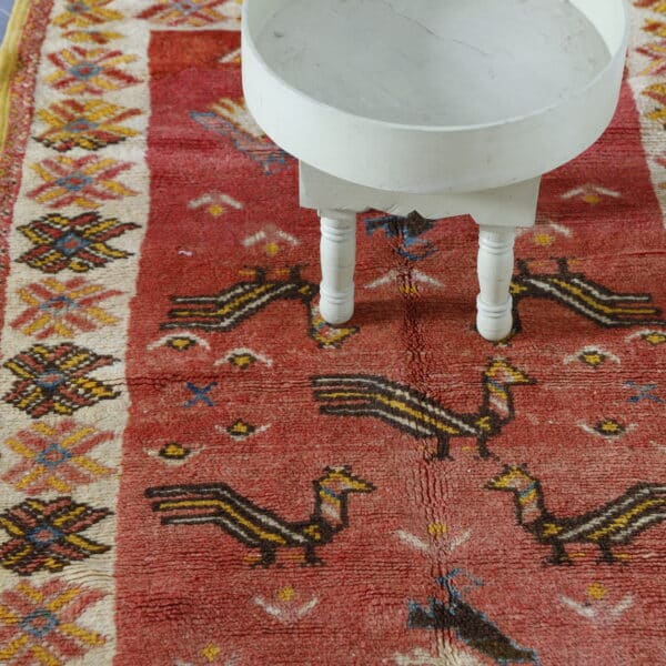 Vintage Taznakht Rug 5.7x3.4 Ft – Moroccan Bird Motif Rug - Image 2