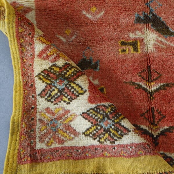 Vintage Taznakht Rug 5.7x3.4 Ft – Moroccan Bird Motif Rug - Image 4