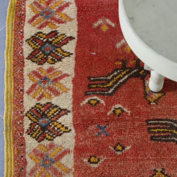 Vintage Taznakht Rug 5.7x3.4 Ft – Moroccan Bird Motif Rug - Image 5