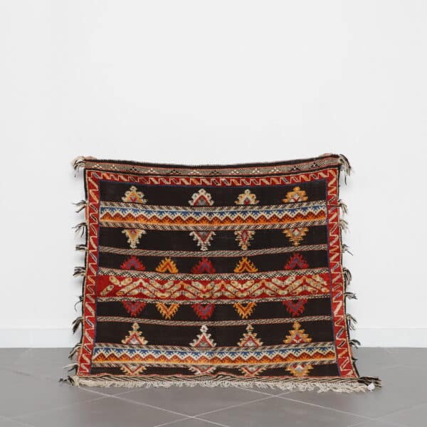 Square Glaoui Rug 4.3x4.4 Ft handmade in Morocco with tribal textures