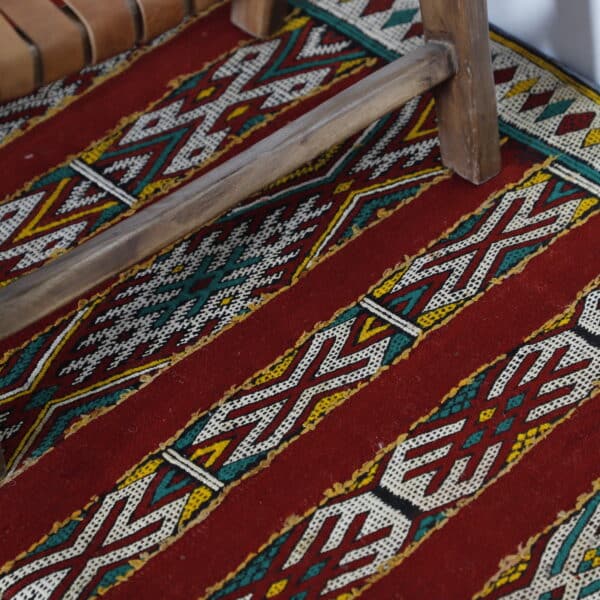 Vintage Kilim Rug 8.4x5.1 Ft – Handmade Moroccan Flatweave - Image 5