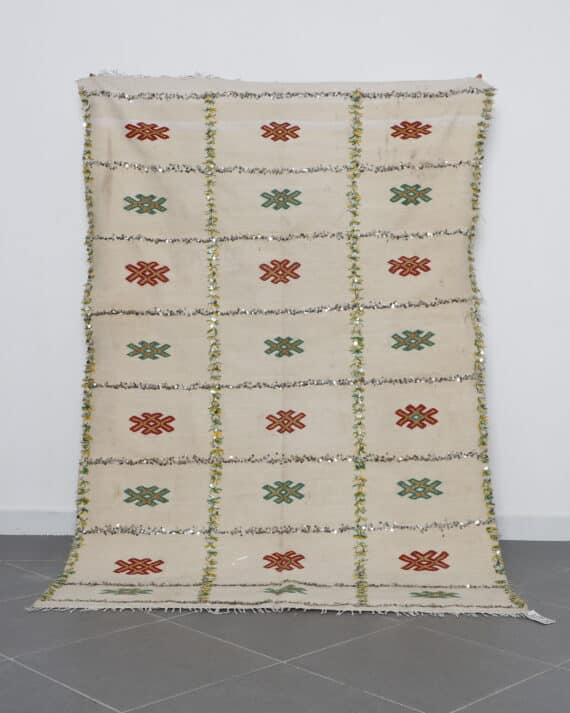 Wedding Blanket 7.4x4.9 Ft handmade in Morocco with traditional Berber weaving
