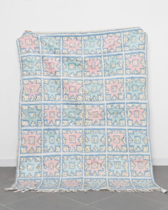 Wedding Blanket 6.7x5.0 Ft handmade in Morocco with traditional Berber weaving