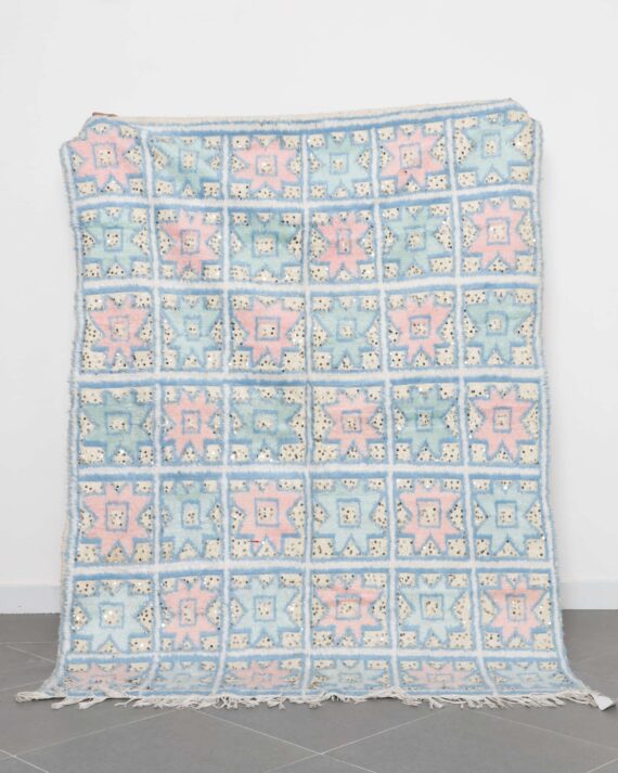 Wedding Blanket 6.7x5.0 Ft handmade in Morocco with traditional Berber weaving