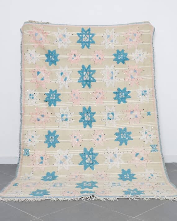 Wedding Blanket 8.5x5.4 Ft handmade in Morocco with traditional Berber weaving