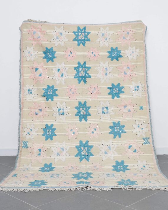 Wedding Blanket 8.5x5.4 Ft handmade in Morocco with traditional Berber weaving
