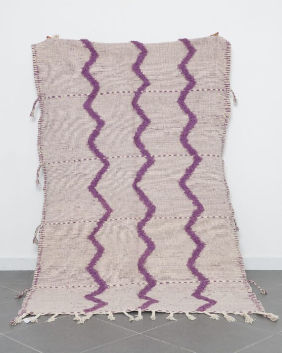 Zanafi Kilim 7.9x4.9 Ft handmade in Morocco with Amazigh tribal motifs