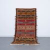 Glaoui Carpet 6.9x3.4 Ft handmade in Morocco with flatweave, pile, and embroidery