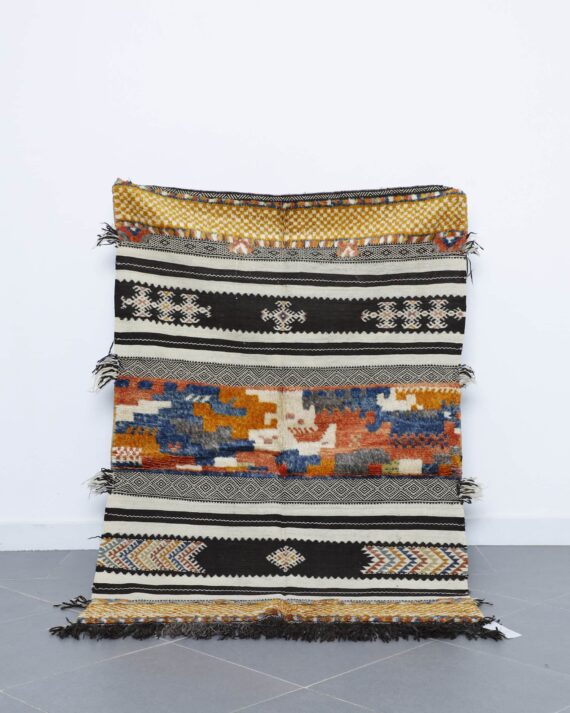 Taznakht Glaoui Rug 8.7x3.8 Ft handmade in Morocco with tribal weaving techniques