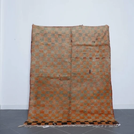 Vintage Rug 7.1×5.2 Ft – Handmade Moroccan Wool Rug