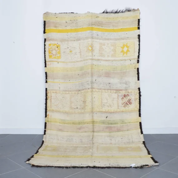 Vintage Boujaad 9.3x4.8 Ft – Aged Wool Moroccan Rug