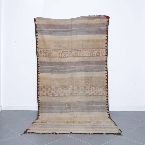 Vintage Zayan Rug 9.8x4.9 Ft handmade in Morocco with Amazigh tribal motifs