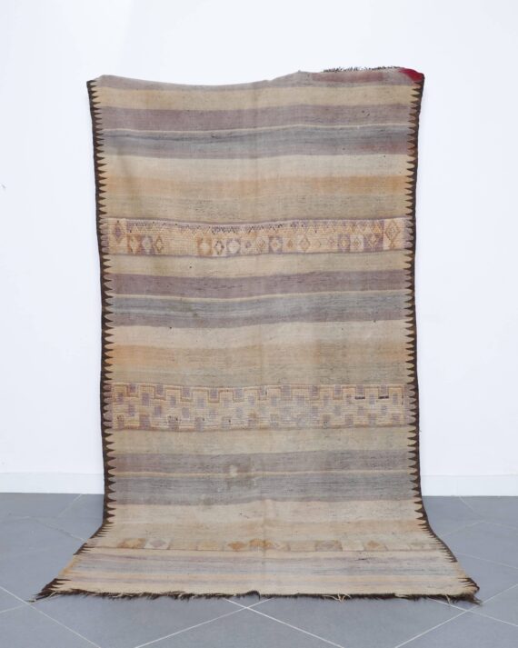 Vintage Zayan Rug 9.8x4.9 Ft handmade in Morocco with Amazigh tribal motifs