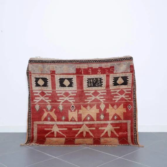 Square Boujaad Rug 5.2x4.5 Ft – Handmade Moroccan Wool