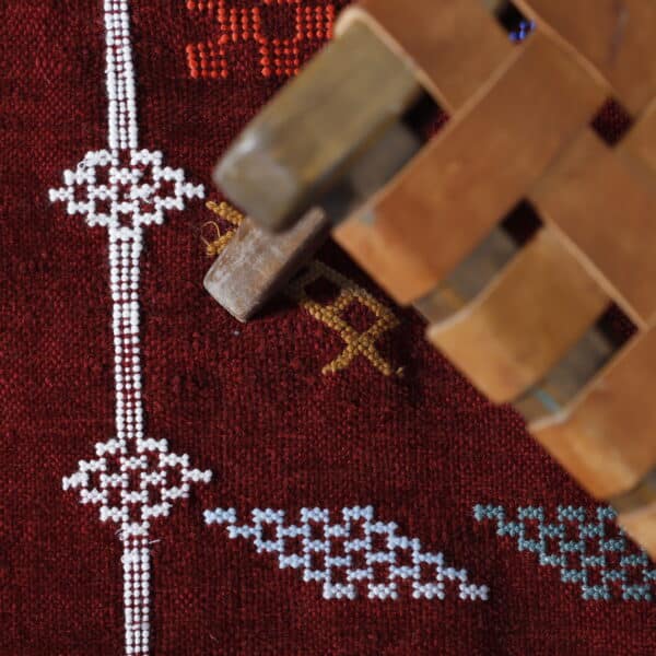 Berber Kilim Rug 6.5x3.6 Ft – Handmade Moroccan Cotton Rug - Image 4