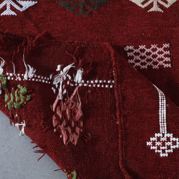 Berber Kilim Rug 6.5x3.6 Ft – Handmade Moroccan Cotton Rug - Image 5