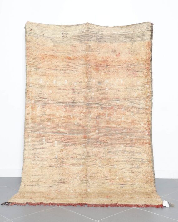 Vintage Beni Mguild rug handmade in Morocco with thick wool pile