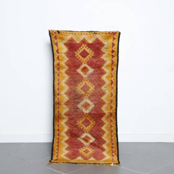 Vintage Taznakht 4.9x2.3 Ft handmade in Morocco with tribal Amazigh patterns