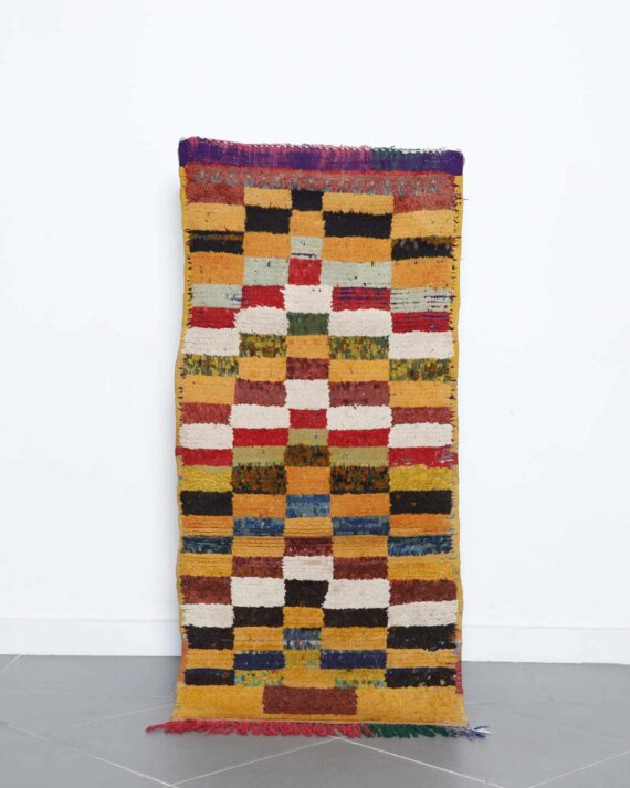 Vintage Taznakht 5.4x2.4 Ft handmade in Morocco with Amazigh symbols