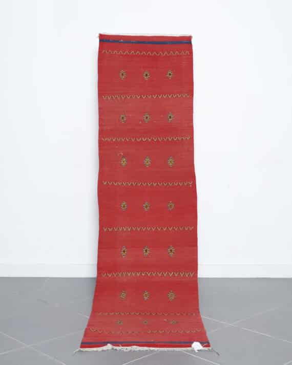 Akhnif Runner 8.2x2.2 Ft handmade in Morocco with subtle Amazigh motifs