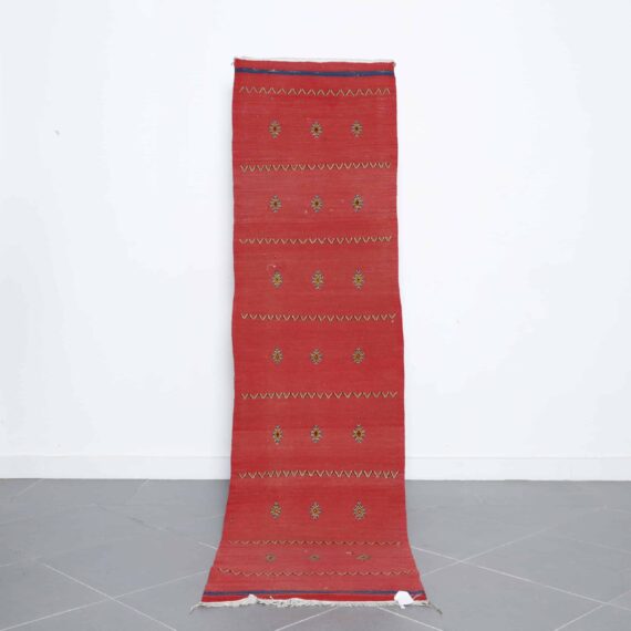 Akhnif Runner 8.2x2.2 Ft handmade in Morocco with subtle Amazigh motifs