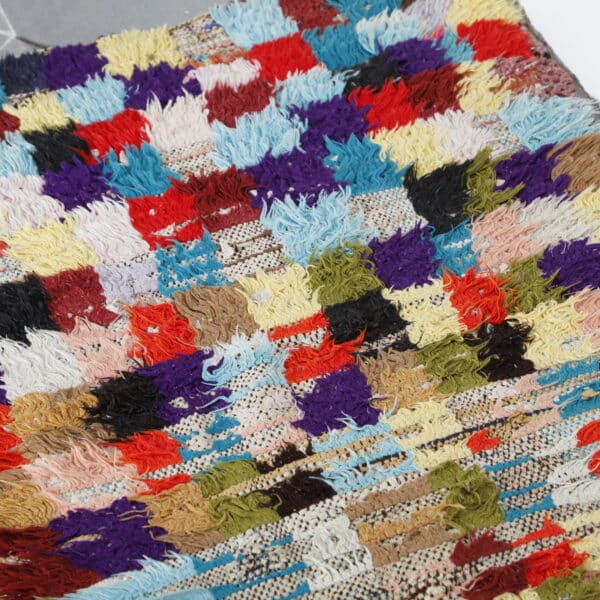 Boucherouite Runner 7.0x2.5 Ft – Handmade Moroccan Rug - Image 4