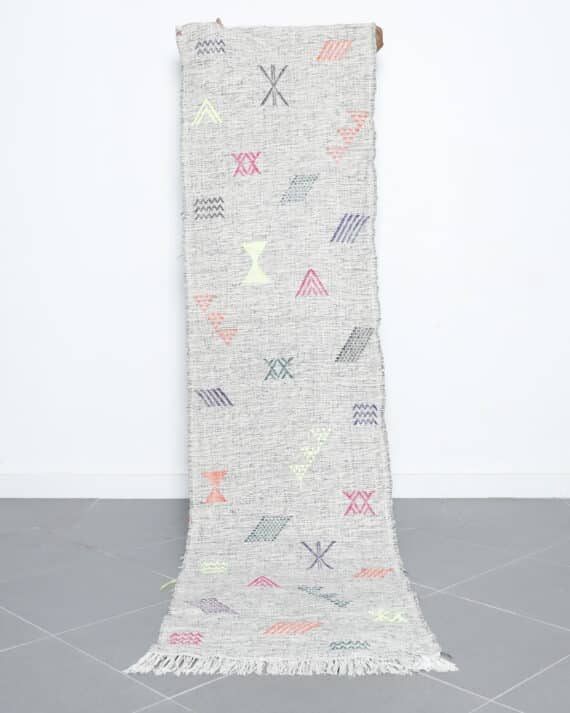 Vintage Runner 8.9x2.4 Ft handmade in Morocco with tribal patterns