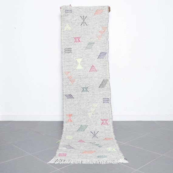 Vintage Runner 8.9x2.4 Ft handmade in Morocco with tribal patterns