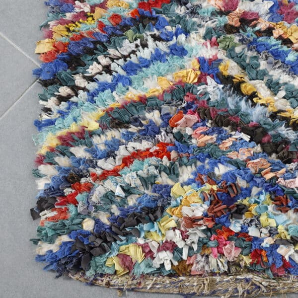 Boucherouite Runner 7.7x2.3 Ft – Handmade Moroccan Rug - Image 3