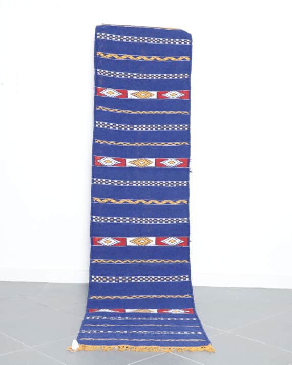 Azemour Runner 9.4x2.4 Ft handmade in Morocco with Amazigh patterns