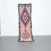 Boucherouite 8.1x2.5 Ft handmade in Morocco with colorful recycled textiles