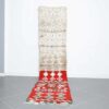 Vintage Boujaad Runner 12.0x2.5 Ft handmade in Morocco with faded tribal motifs