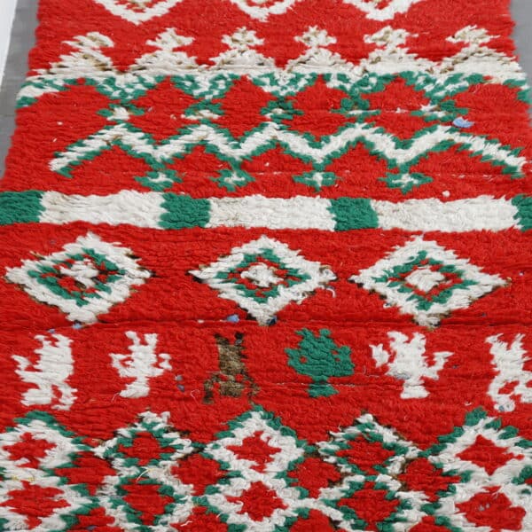 Vintage Boujaad Runner 12.0x2.5 Ft – Moroccan Wool Rug - Image 5