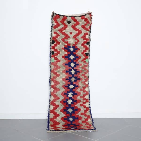 Taznakht Runner 7.3x2.4 Ft handmade in Morocco with tribal Amazigh motifs