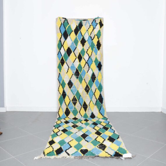 Boujaad Runner handmade in Morocco with faded tribal motifs