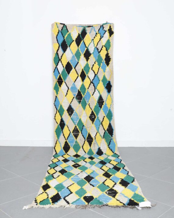 Boujaad Runner handmade in Morocco with faded tribal motifs