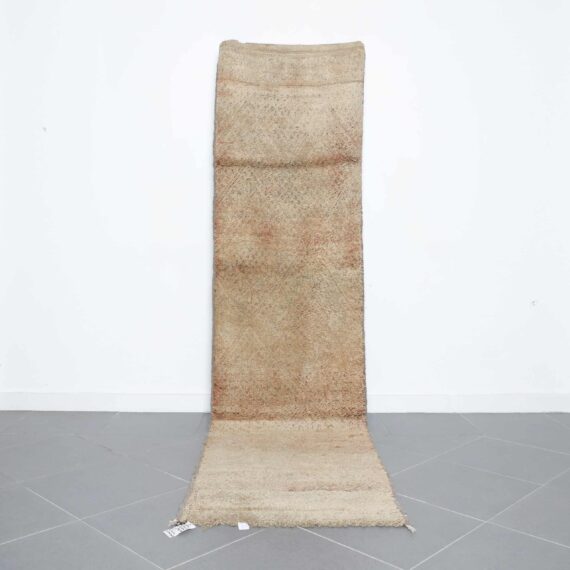 Vintage Beni Mguild Runner 10.7x2.6 Ft handmade in Morocco with Amazigh motifs