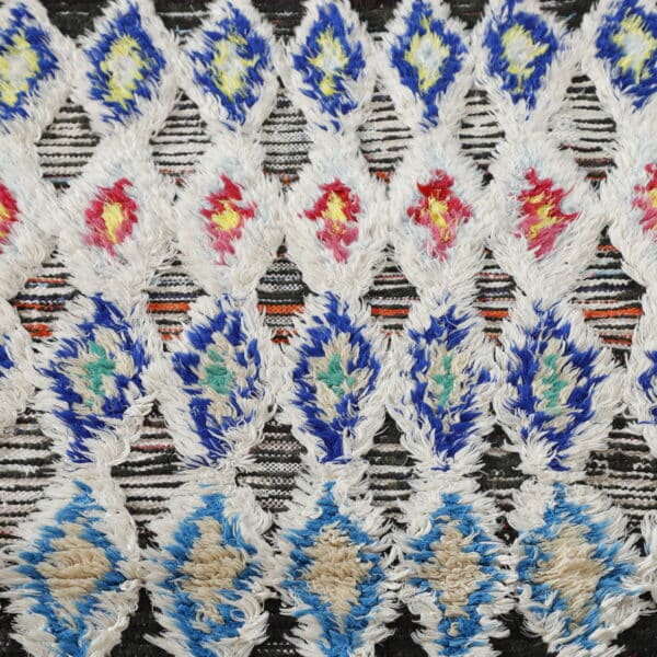 Boucherouite Rug 7.4x2.9 Ft – Handmade Moroccan Runner - Image 6
