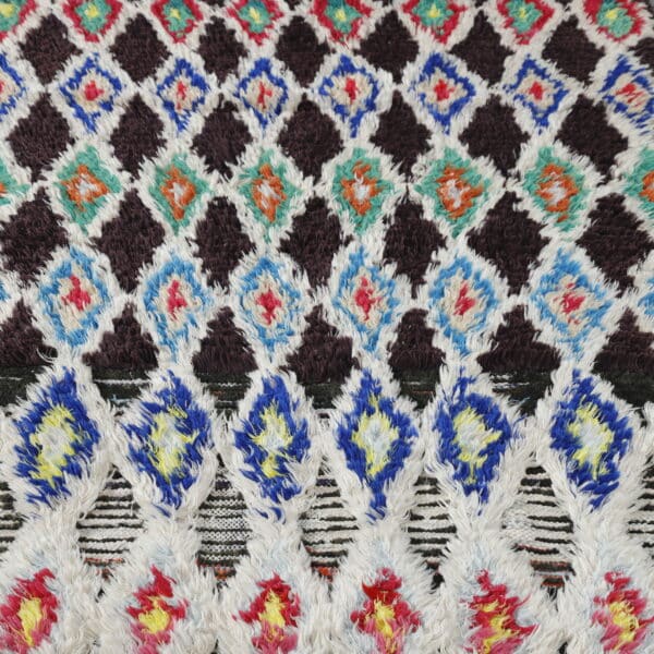 Boucherouite Rug 7.4x2.9 Ft – Handmade Moroccan Runner - Image 5