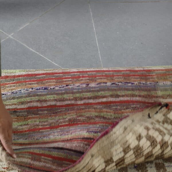 Checkered Boujaad Rug 8.0x2.8 Ft – Handmade Moroccan Wool Runner - Image 8