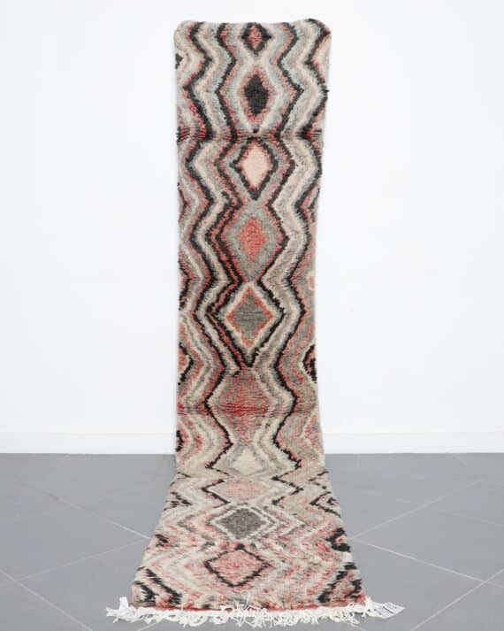 Boujaad rug 12.0x2.3 Ft handmade in Morocco with Amazigh symbols and soft wool